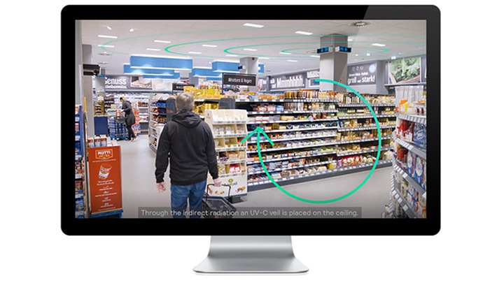 UV-C-Desinfektion im Supermarkt