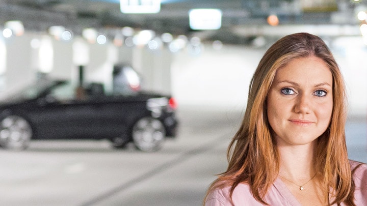 Lady in car park